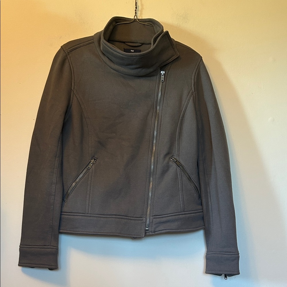 GAP Jacket cotton/polyester blend zipper front/trim size medium VG shape size M